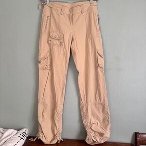 delia's Y2K khaki cargo pants scrunch bottom medium tall long DOLLSKILL women